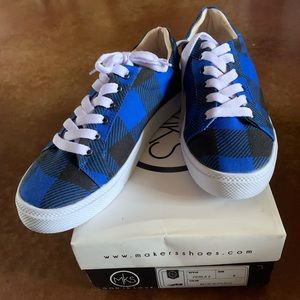 Black and blue sneakers